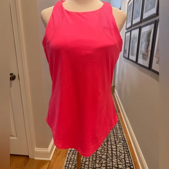 Spyder Women's Neon Pink/Coral Workout Top - Picture 4 of 10